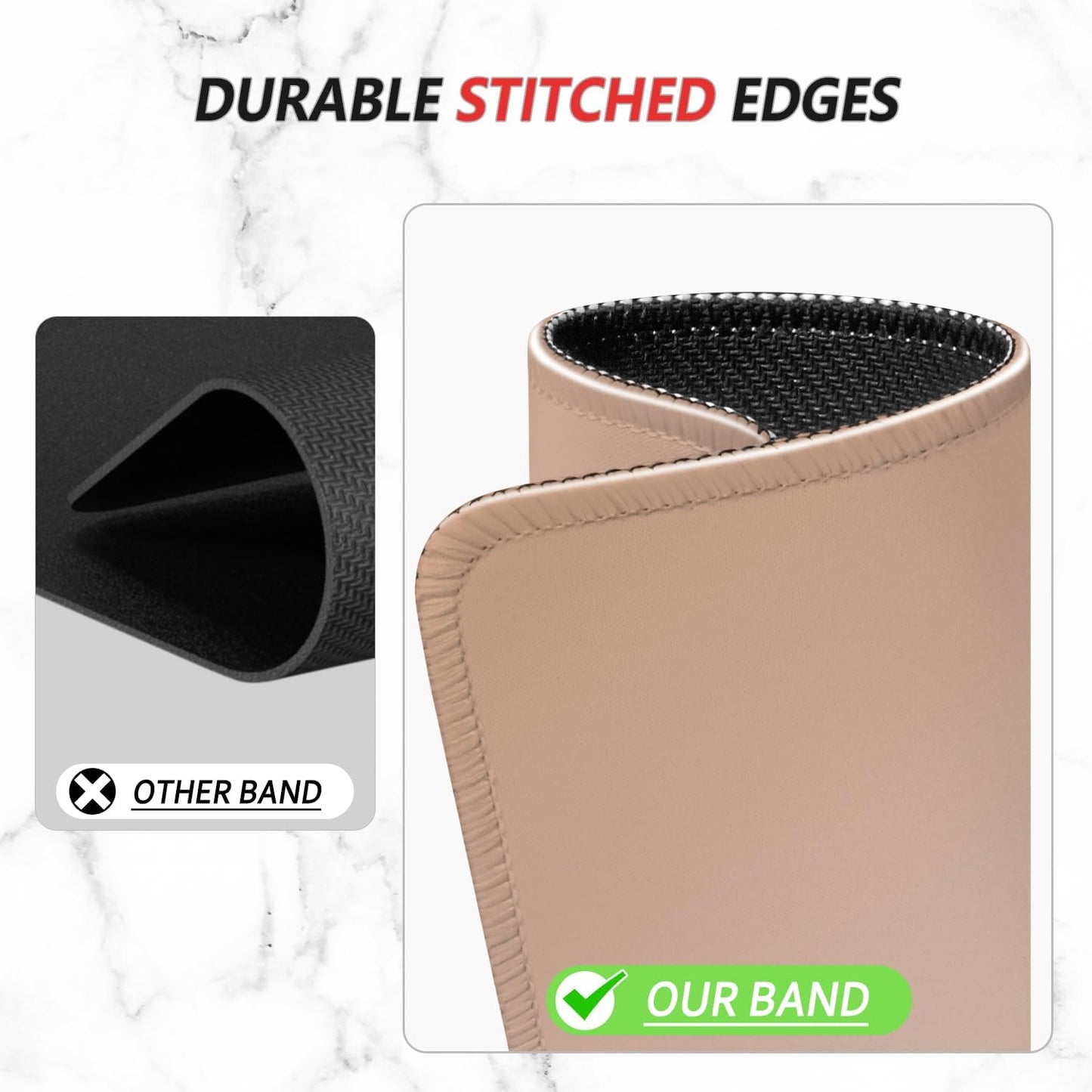 ITNRSIIET Mouse Pad Non-Slip Rubber Base Smooth Surface Stitched Edges Waterproof Durable Compatible with All Mice for Office & Gaming, Desk Accessory, 10.2x8.3x0.12 inch, Camel Gradient