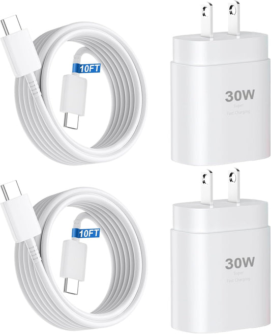 iPhone 16 15 Charger Fast Charging,30W USB C iPhone 16 15 Pro Max Charger Block &10FT Long Type C Cable Cord for iPhone 16/16 Pro Max/15/15 Pro Max/15 Plus/iPad Pro 12.9/11,Android Phone for S25Ultra