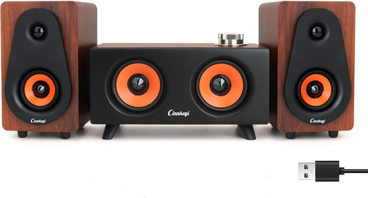 2.1 Computer Speakers with Subwoofer, Stereo Mid-High Dual Speakers, Bluetooth/USB Dual Mode PC Speakers, Volume Knob Control, Desktop Sound System for Laptop/PC/Tablet