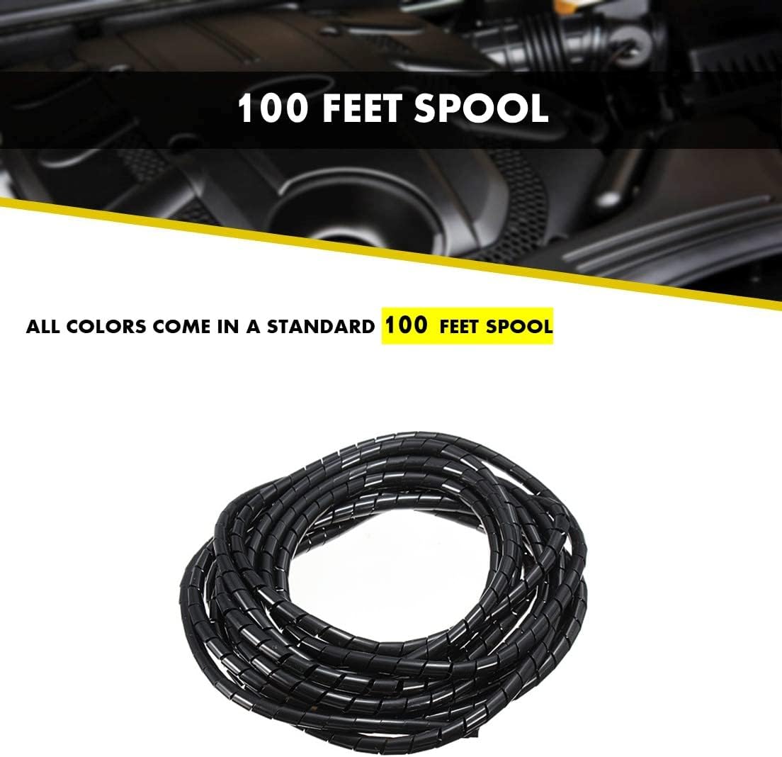 Kable Kontrol Vortex Spiral Cable Wrap - 3/8” Inch 100’ Feet Long - Hose Protector Flexible Polyethylene Wire Conduit Tubing Cable Sleeve Cord Cover to Organize Wires – Natural