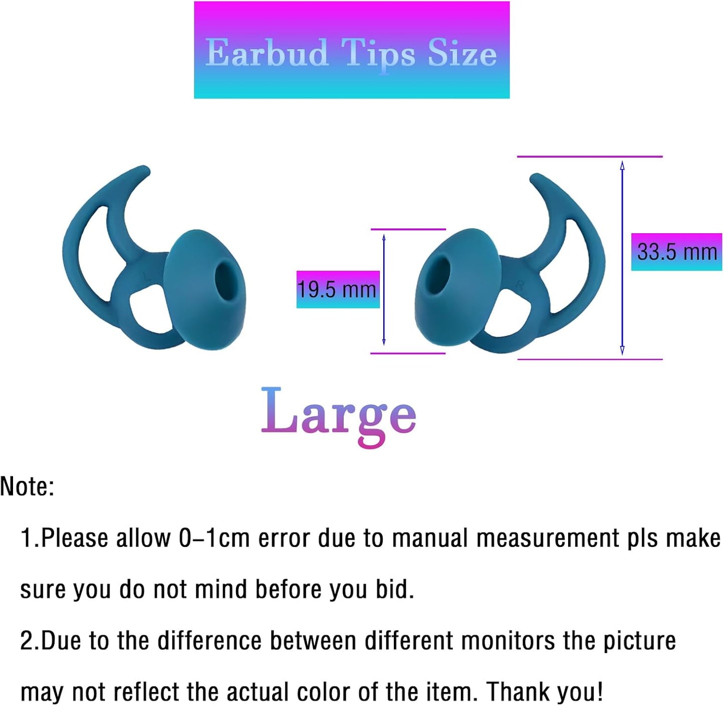 Earbud Covers Silicone Tips Replacement Earbud Tips Compatible with Bose Quietcomfort and Sport Headphone Eartips Ear Bud Tips Large 3 Pairs