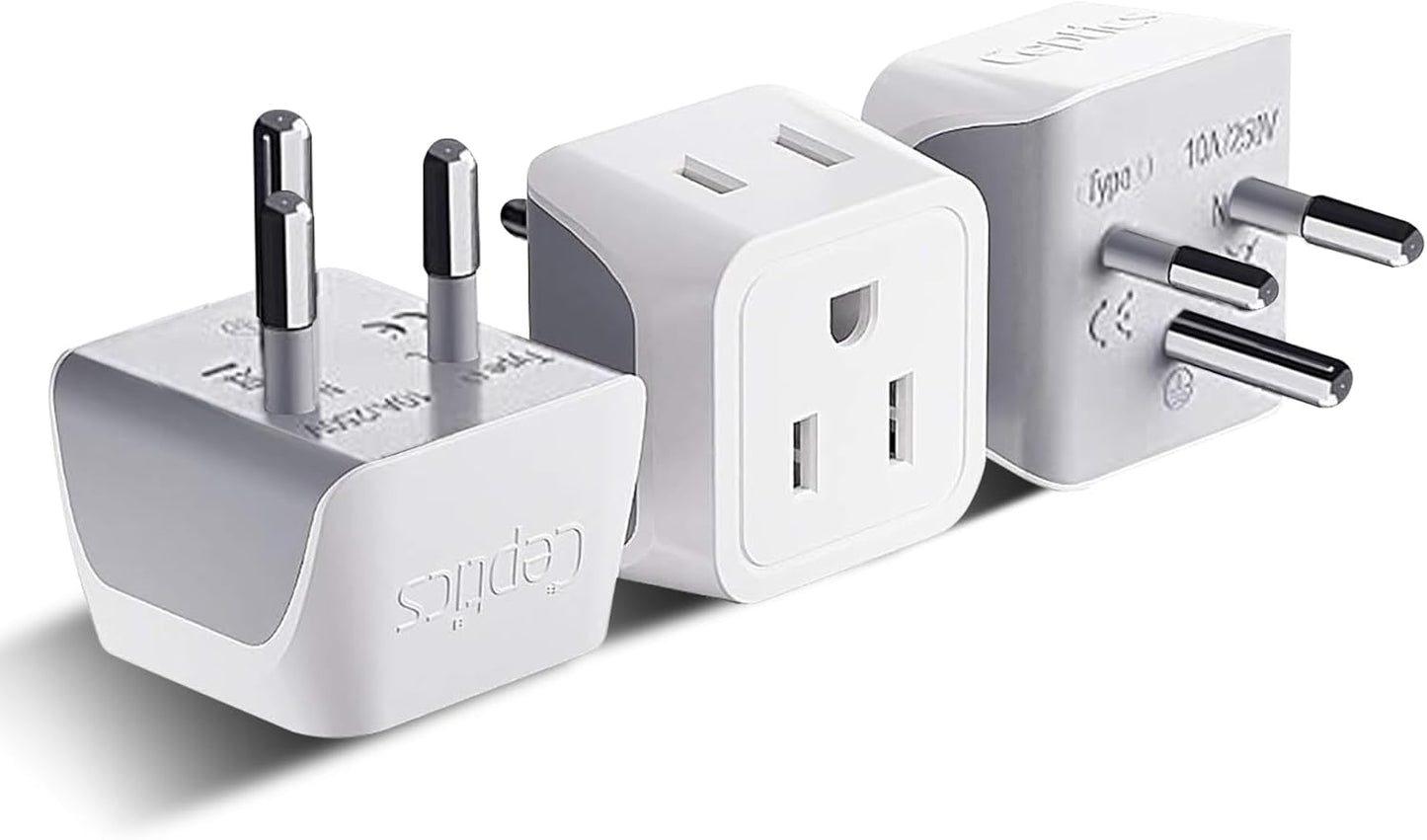 Ceptics Thailand Travel Adapter with Dual Usa Input (Type O) Ultra Compact - 3 Pack - Safe Grounded Perfect for Cell Phones, Laptops, Camera Chargers and More (CT-18)