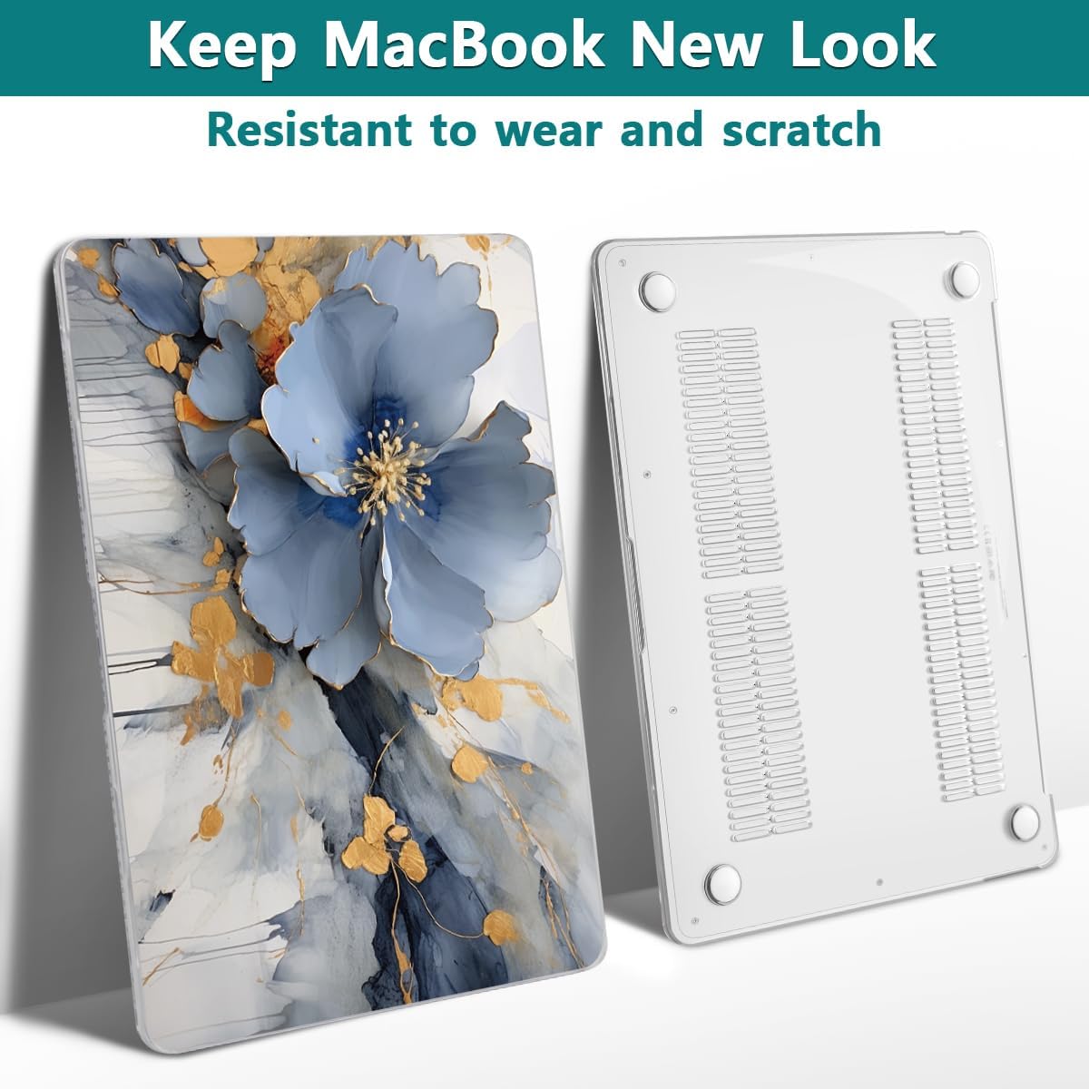 Teryeefi Compatible with MacBook Air 13 inch Case A2337 M1 Chip A2179 A1932 (Release 2018-2020),Protective Slim Cover + Keyboard Cover for 13.3 inch MacBook Air Retina Display & Touch ID, Art Florals