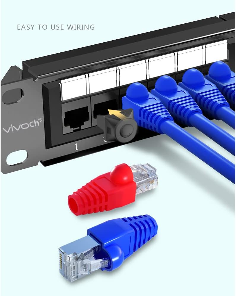 50 Pcs Cat5 Cat5E Cat6 Strain Relief Boot, RJ45 Plug Connector Cover Modular Network Plug Connector Cap Cable Connector Boots, Black