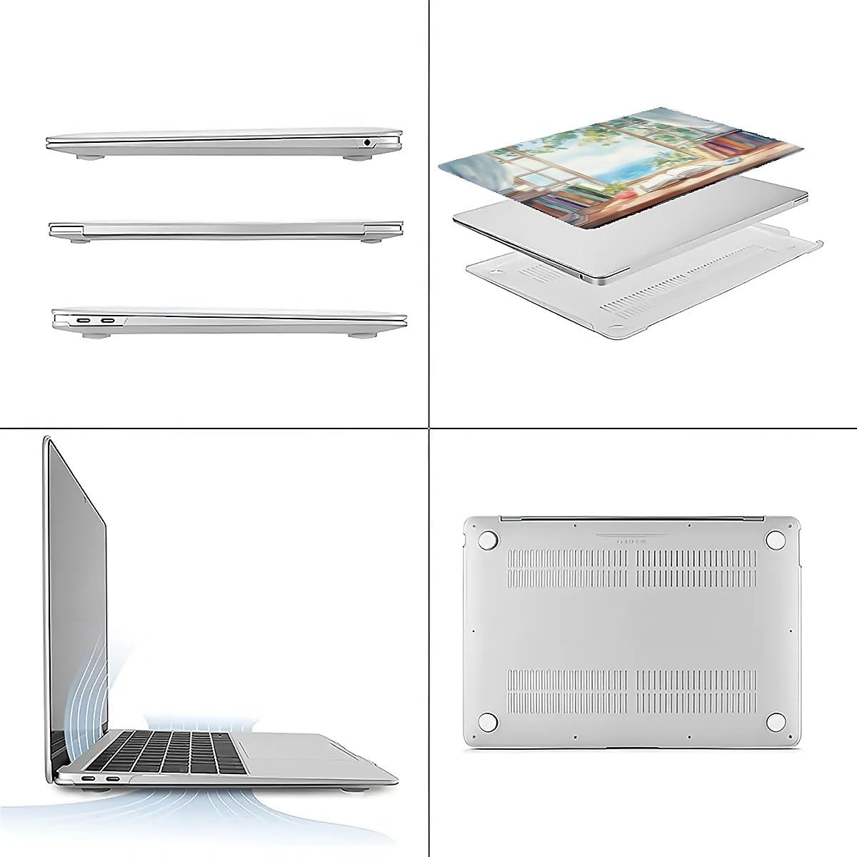 Compatible with MacBook Air 13.3 13.6 Inch Case 2022 2021 2020 2019 Plastic Hard Shell Case Cover,13.3 Pro(A1706/A1708/A1989/A2159/A2289/A2338), Books and a Window