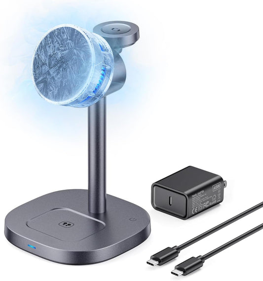 【Rapidly Cools！】 3 in 1 Charging Station for Apple - Qi2 15W for Phone Wireless Charging Station with Active Cooling, Mag-Safe Charger Stand for Phone 17 16 15 - for Apple Watch - for Airpods Series