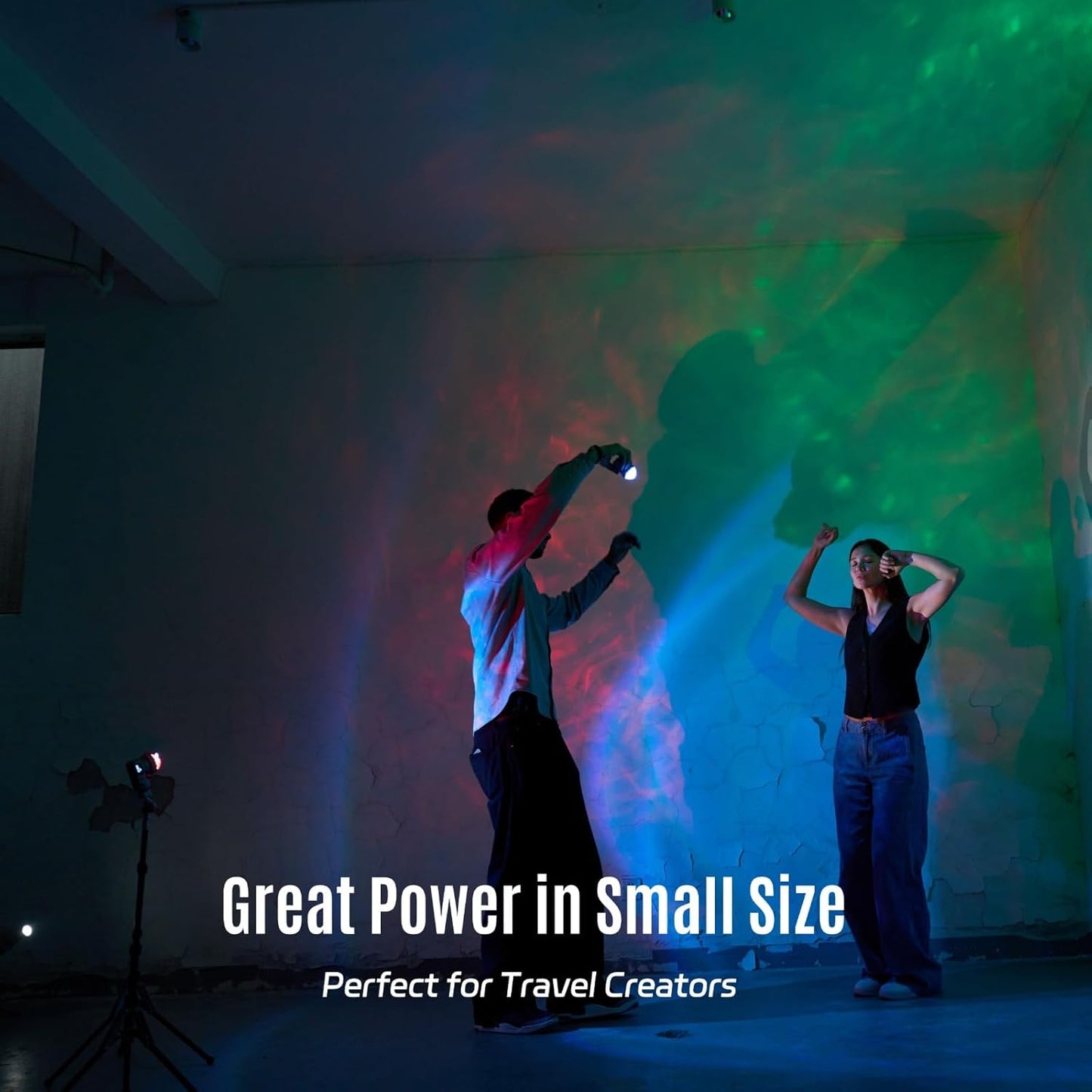 Harlowe RGBCW Photography Lighting 5W Mini Studio Light for Video Recording, Photography and Streaming, 1700K-10000K CRI/TLCI 96+, IP54, App Control, Iris 5 Spectra Creator Kit