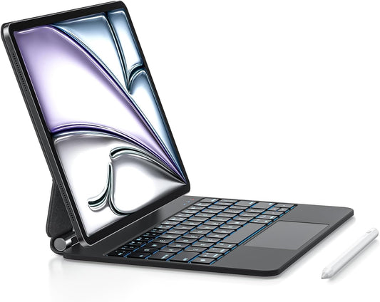 Keyboard Case with Stylus Pen for ipad Air 11-inch (M3 2025,M2 2024)iPad Pro11 in(1st/2nd/3rd/4th Generation) Magic-Style Magnetic Keyboard Case,Multi-Touch Trackpad 10.9” iPad Air 4th/5th Gen.(black)