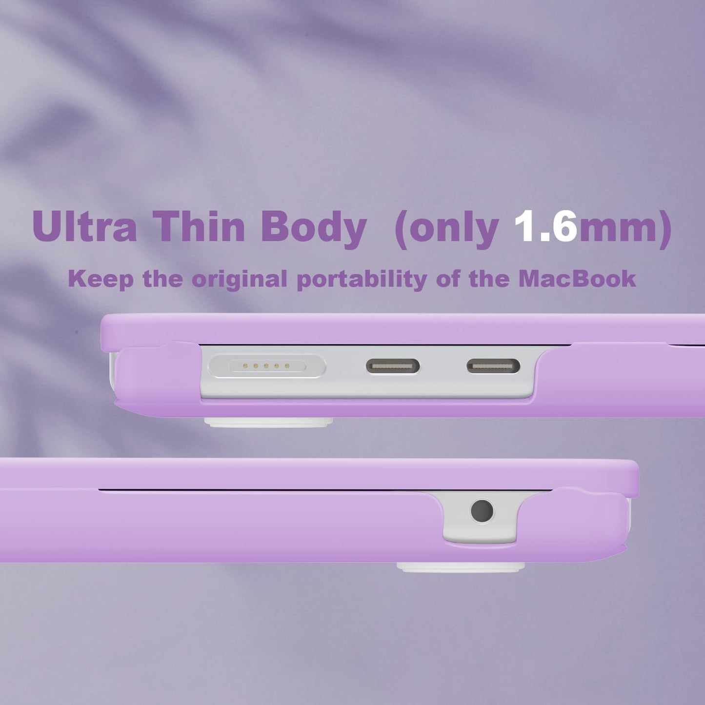 CISSOOK Compatible with MacBook Air 13.6 inch Case A3240 A2681 A3113 2022 2023 2024 2025 Release, Plastic Hard Shell Case USB 3.0 Adapter for MacBook Air 13 inch M2 M3 M4 Chip, Frosted Purple