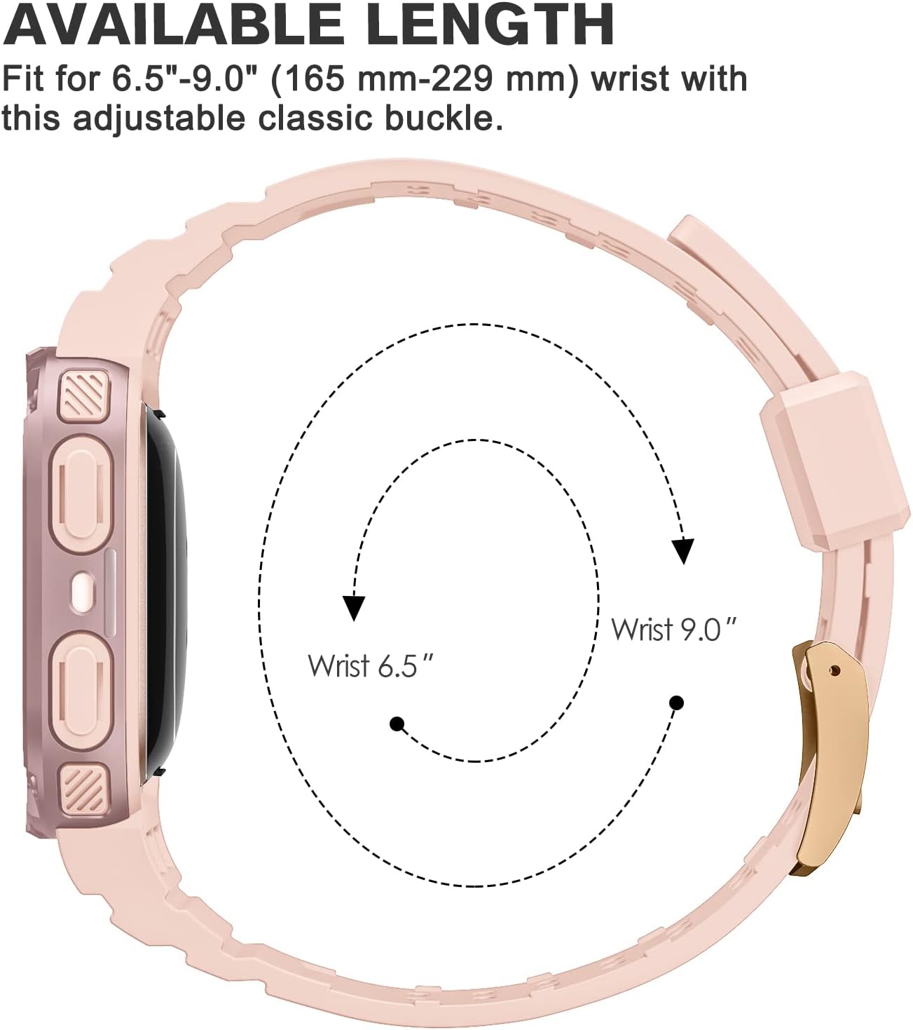 FINTIE Bands with Case Compatible with Fitbit Versa 4/3/2/1/Versa Lite/Fitbit Sense 2/Sense, Protective Case Strap Rugged Sport Band Men, Pink Sand