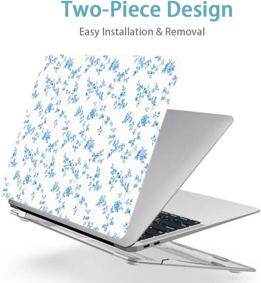 LanBaiLan Compatible for MacBook Pro 13‘’ with Touch Bar 2022 2021 2020 2019 2018 2017 2016 Release M1 M2 A2338 A2289 A2251 A2159 A1989 A1706 A1708 Protective Case & Keyboard Cover, Engraved Floral