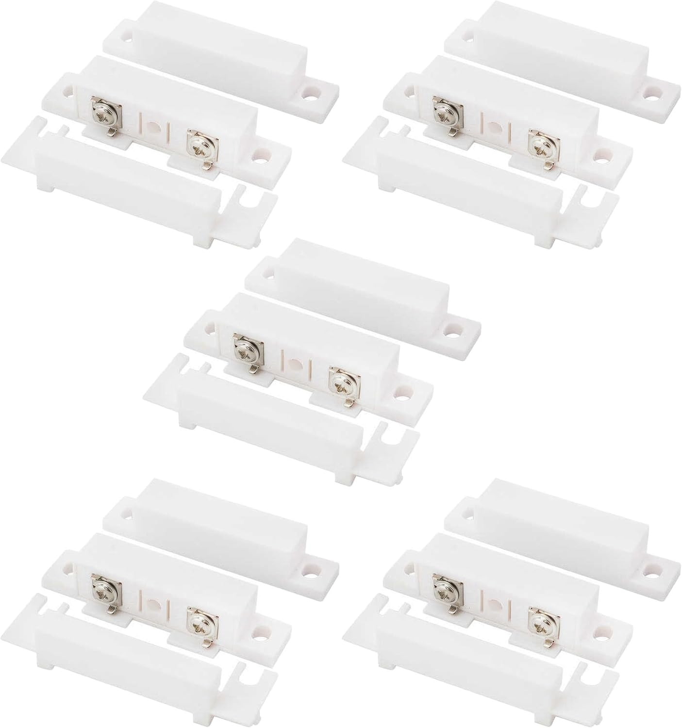 5Pcs Magnetic Reed Switch Wired Surface Mount Normally Open NO Contact Sensor Alarm Magnetic Door Switch with 2 Wires, PVC, MC-31