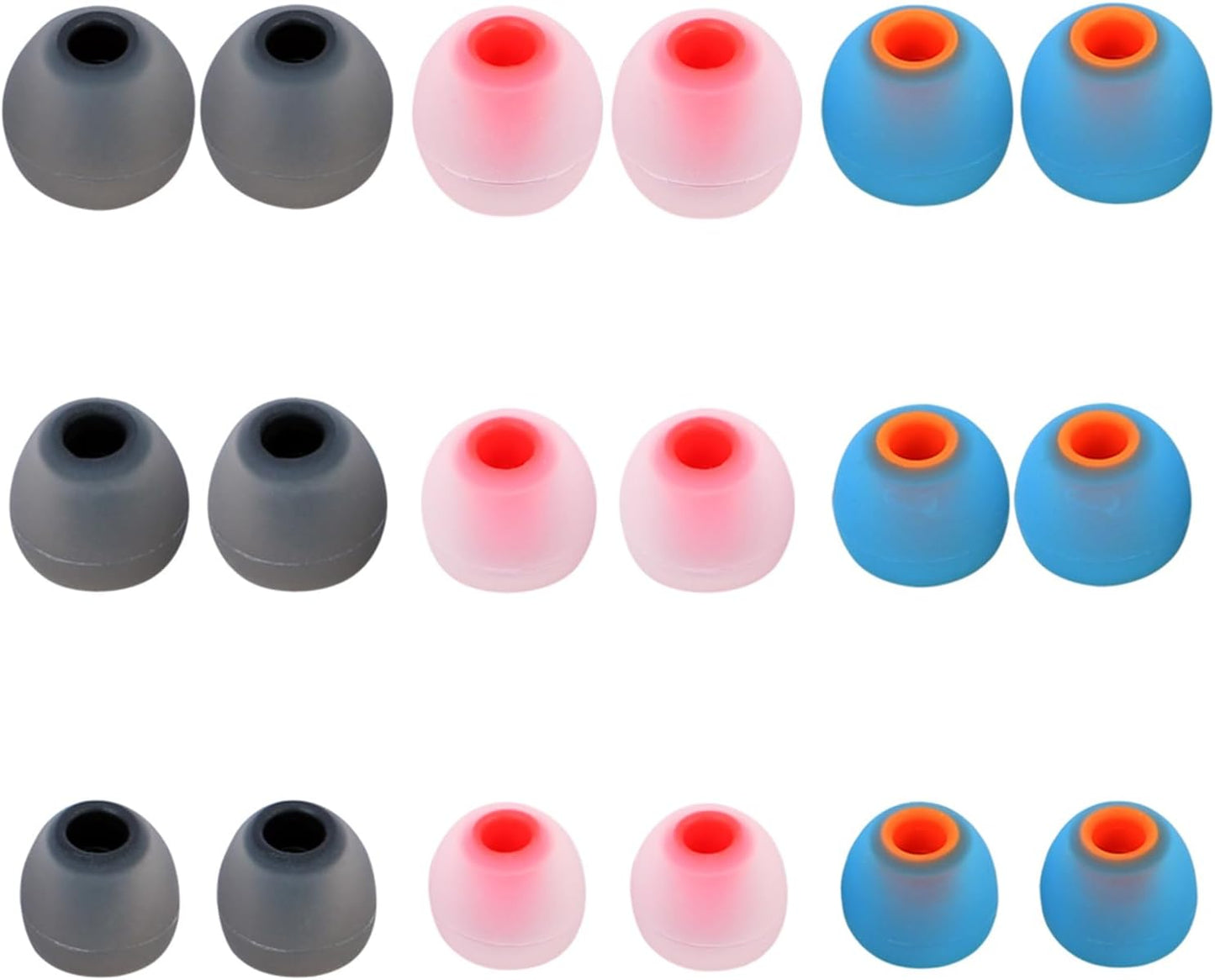 Earbud Replacement Tips Silicone Earbud Tips Earbud Covers Fit for in-Ear Headphones (Inner Hole 3.8mm -5.1mm) Ear Tips Earbud Rubber Tips 9 Pairs S/M/L