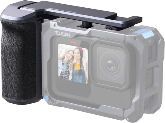 TELESIN Street Grip Kit For Hero 9-13 | Without Metal Rabbit Cage | Camera Grip Holder with Seesaw Design | Ergonomic Handle Grip Design | Backup TF Card Slot | Quick Battery Access | Vlog Grip Holder