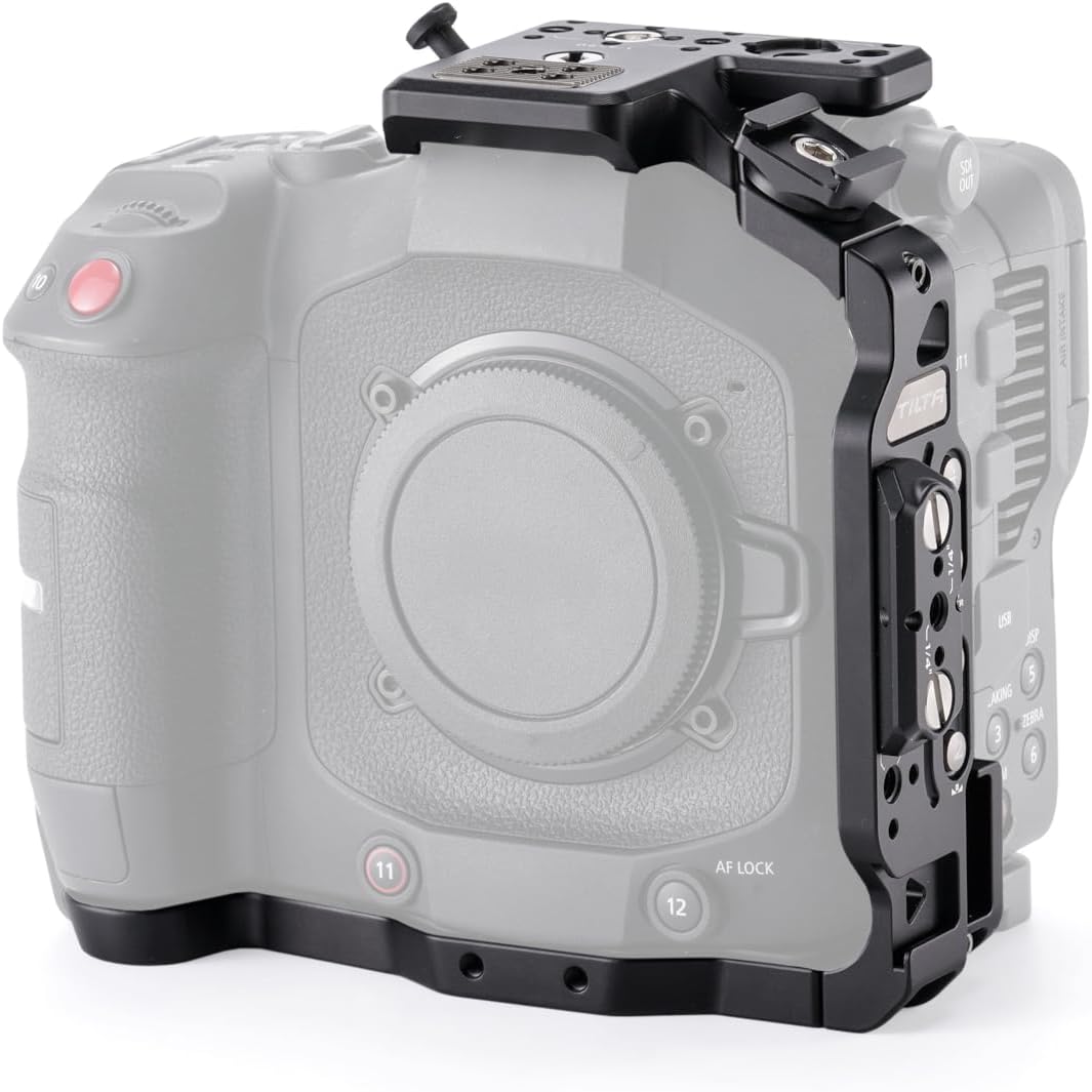 Tilta Camera Cage Compatible with Canon C80 Base Kit | Includes Top Plate, Side Arms, Bottom Plate, NATO Rail, HDMI Clamp & Cold Shoe Receiver | Custom Fit for C80 Body