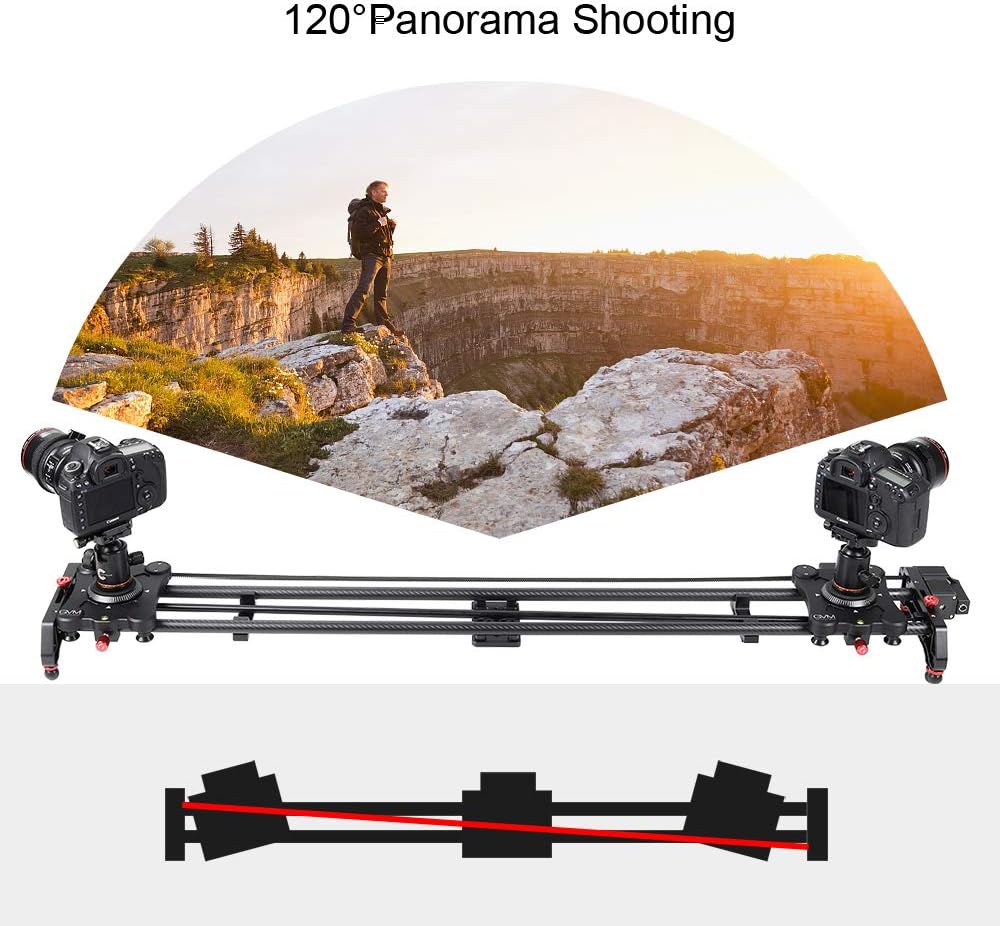 GVM Great Video Maker Camera Motorized Slider,48"/120CM,Automatic Round Trip,Time Lapse,Panoramic Shooting,Video Capture,Slider Smooth and Stable,with Battery