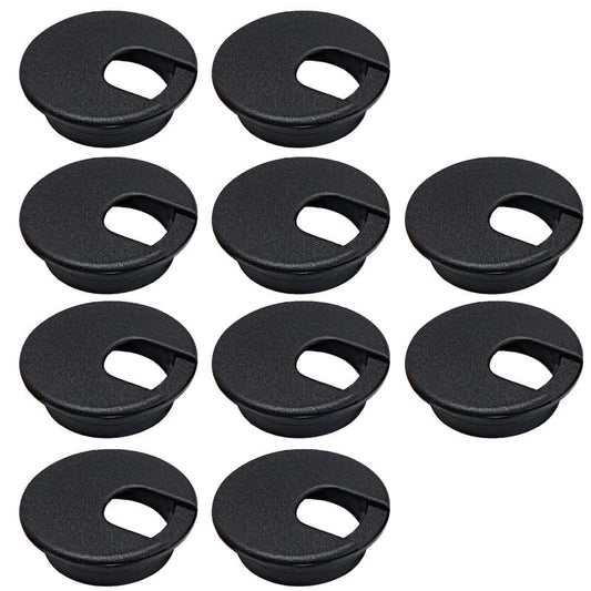 10 Pcs Desk Grommet 1-1/2" / 38 mm, Desk Cord Hole Cover, Cable Grommet ABS Plastic, Desk Hole Grommet for Home & Office Pc, Detachable Cable Cord Organizer-Black