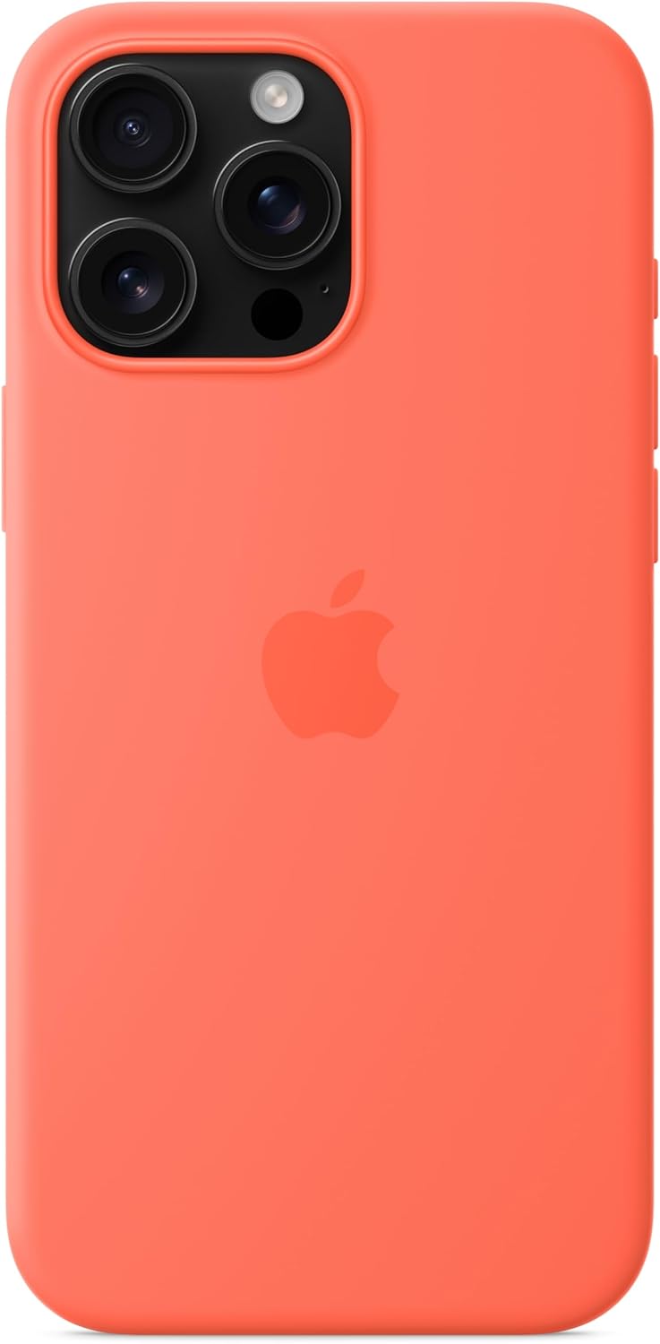 Apple iPhone 16 Pro Max Silicone Case with MagSafe and Camera Control: Lightweight Phone Case, Wireless Charging Compatible, Smooth Matte Finish; Tangerine