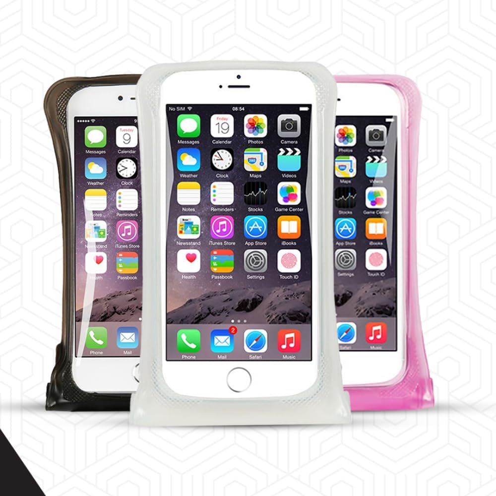 AquaVault 100% Waterproof Floating Smart Phone Case & Money Pouch - Fits All Phones - Made from Premium Heavy Duty PVC for Added Drop Protection - Includes Adjustable Neck Strap. Black