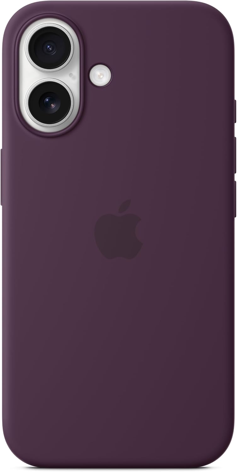 Apple iPhone 16 Silicone Case with MagSafe and Camera Control: Lightweight Phone Case, Wireless Charging Compatible, Smooth Matte Finish; Plum