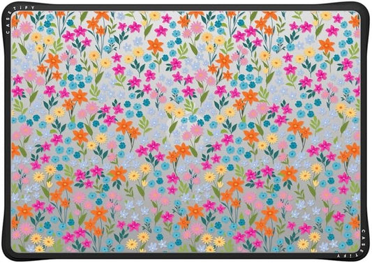 CASETiFY Impact MacBook Air 15" (M2-M4) Case [Cushioned Impact Corners/Scratch-Resistant/Anti-Slip Grip] - Petit Floral Transparent - Clear Black