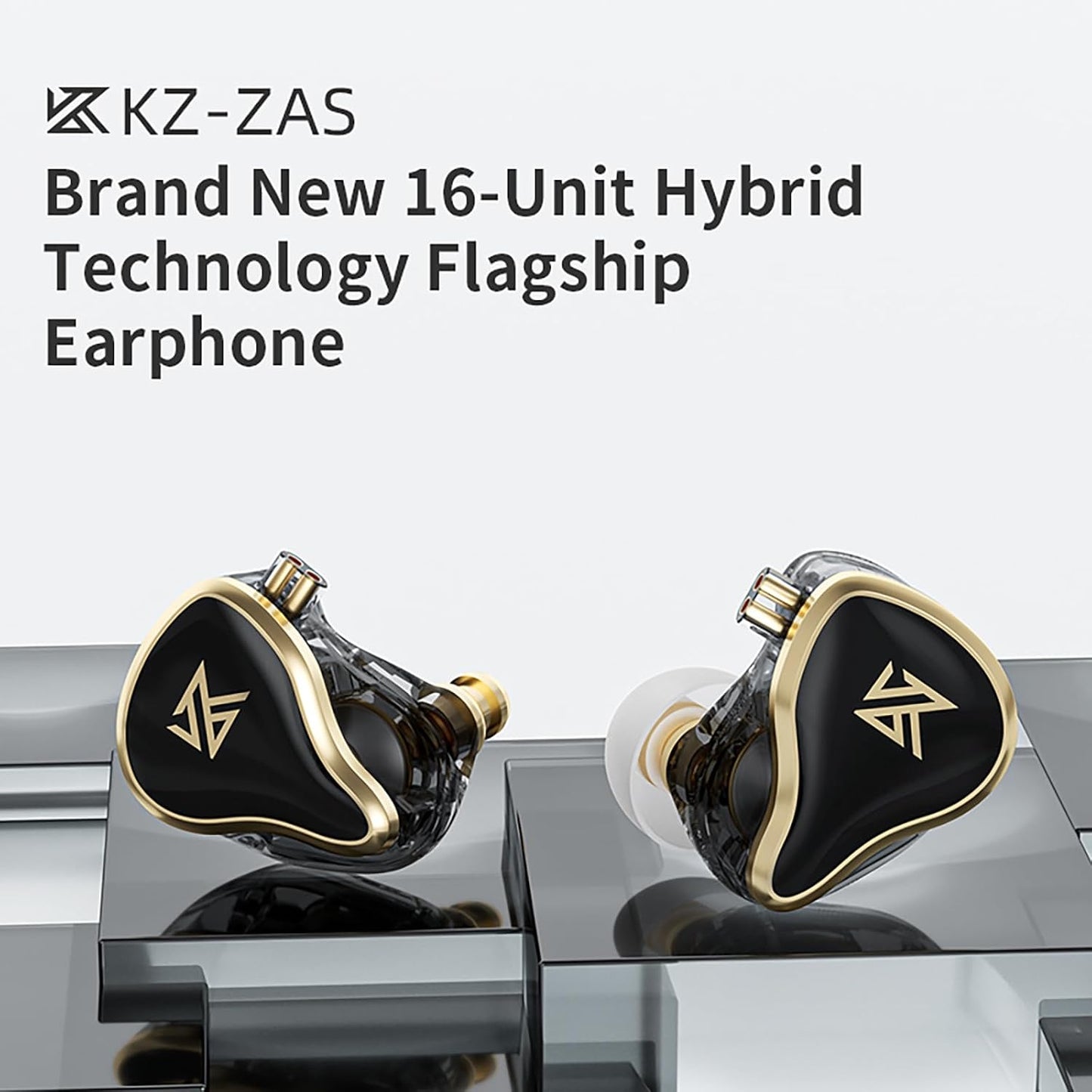 CCA KZ ZAS in Ear Monitor Headphones 16 Units 7BA 1DD Hybrid Drivers HiFi IEM Earphones High Clarity Wired Earbuds for Musicians Singers Audiophile Dj Drummers