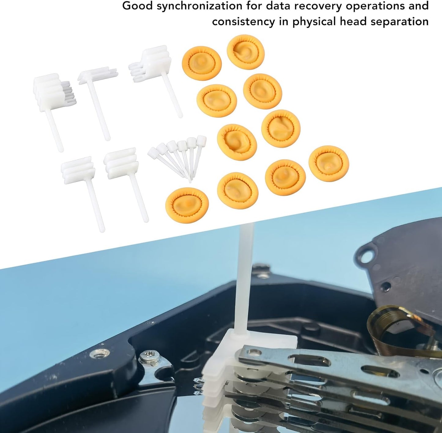 21 Pcs Hard Drive Head Replacement Comb Set, HDD Data Recovery Tool Kit with ABS Magnetic Head Repair Combs for Secure Fixation 104 123 203 302 403