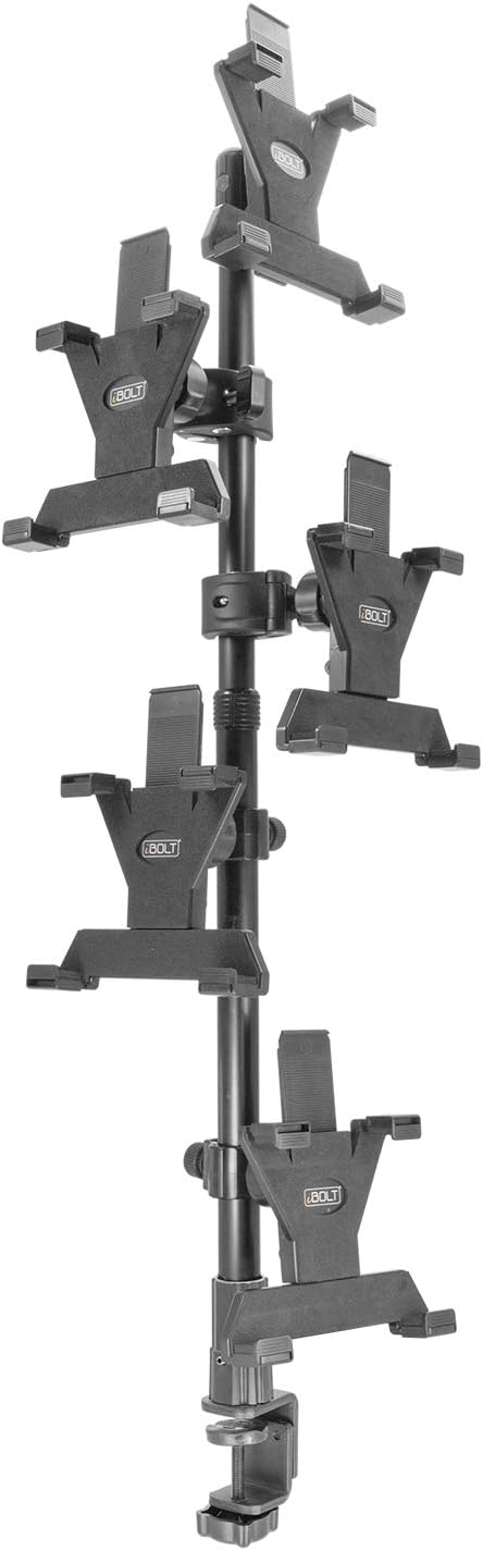 iBOLT TabDock Point of Purchase/POS Clamp Stand/Mount - with 5 Tablet Holders Perfect for Multiple delivery Applications (DoorDash, Uber eats, Postmates, etc.) Fits 7 to 10 inch Tablets