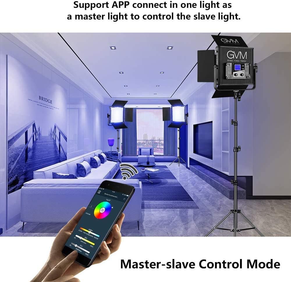 GVM RGB Video Lights with APP Control, 50W Full Color Studio Video Lighting Kit, Led Video Lights for YouTube Photography Lighting, 3 Packs Led Light Panel, Aluminum Alloy Shell, 3200K-5600K