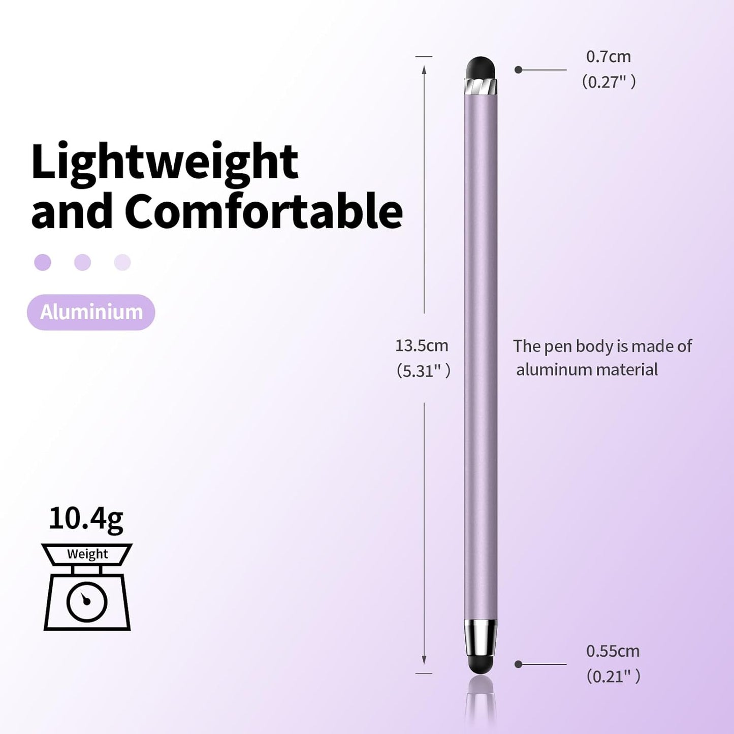 10 PCS Stylus,Stylus Pen for Touchscreen,Stylus 2-in-1 High Sensitivity & Precision Suitable for All Touch Screens of iPhone/ipad/Android Tablets(10 Stylus Pen Purple/Black + 20 Tips)