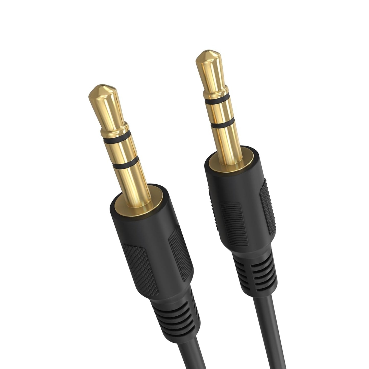 Cmple - 12 ft 3.5mm Aux Audio Cable, Male to Male, Black, Compatible with Car, Phone, Headphones, PC, TV