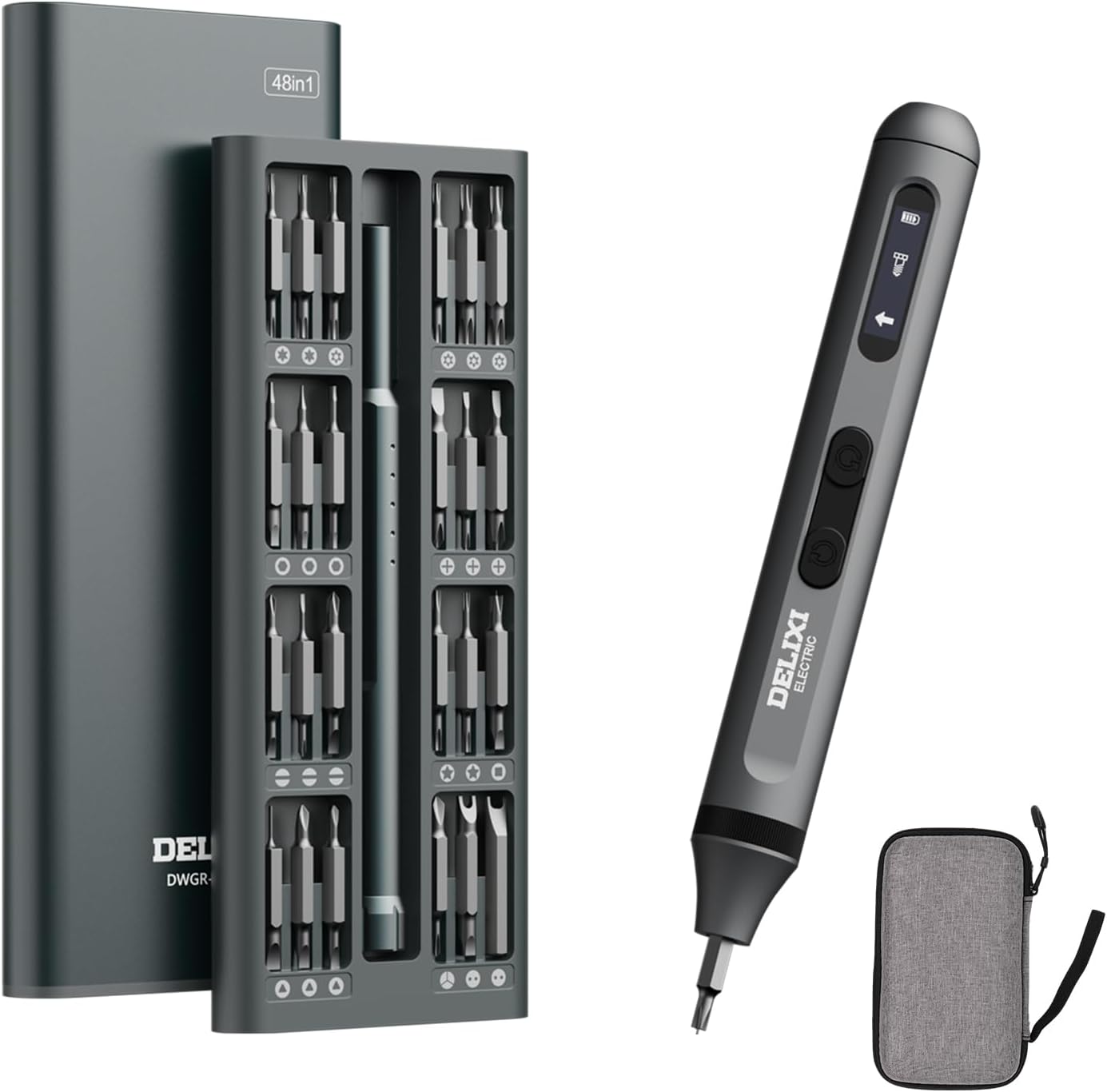 3.7V Electric Screwdriver Kit, 48-in-1 Dual-Head Precision Screwdriver Set with Manual and 170 RPM Electric Screwdriver, USB Rechargeable, Ideal for Precision Electronics Repair