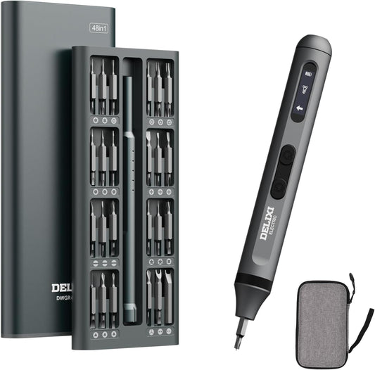 3.7V Electric Screwdriver Kit, 48-in-1 Dual-Head Precision Screwdriver Set with Manual and 170 RPM Electric Screwdriver, USB Rechargeable, Ideal for Precision Electronics Repair