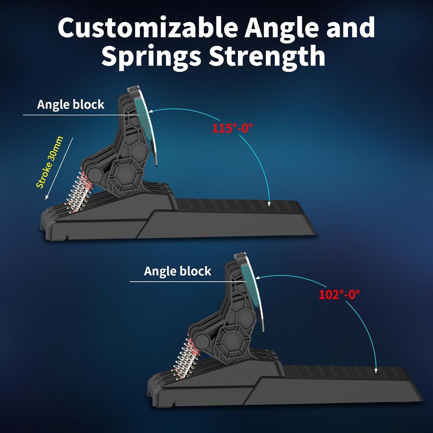 DOYO Racing Pedals, PC Gaming Steering Wheel Metal Pedal Set with Hall Sensor, Swappable Springs, Adjustable Throttle, Brake & Clutch, Durable, Compatible with PC Win11/Win10/Win7