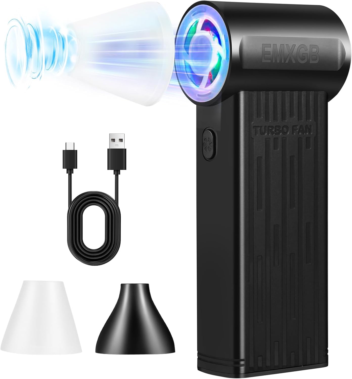 Compressed-Air-Dust Collector-Mini Portable- Turbo Fan- 130000RPM Electric Duster-Cleaning kit- No Canned- Replace Compressed air can- Car Dryer air Blower- Pc dusters forCleaning