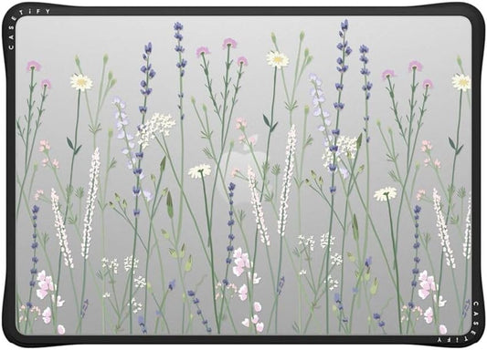 CASETiFY Impact MacBook Air 13.6" (M2-M4) Case [Cushioned Impact Corners/Scratch-Resistant/Anti-Slip Grip] - Gigi Garden Florals - Clear Black