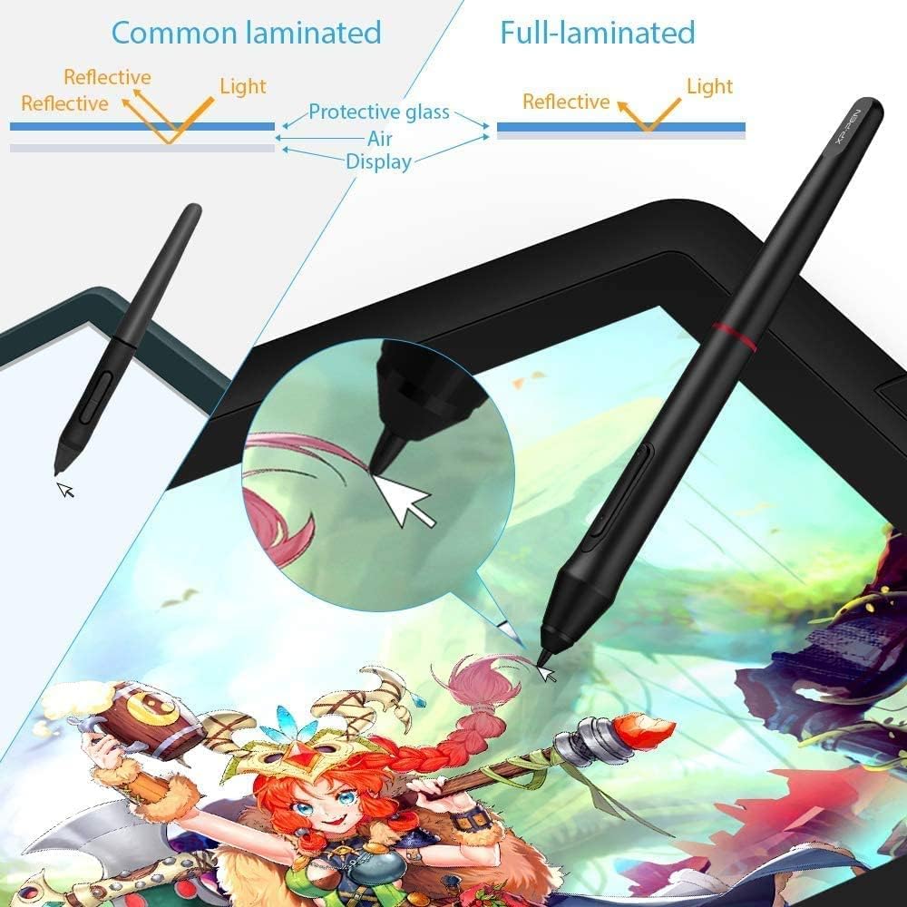15.6" Drawing Tablet with Screen XPPen Artist 15.6 Pro Tilt Support Graphics Tablet Full-Laminated Red Dial (120% sRGB) Drawing Monitor Display 8192 Levels Pressure Sensitive & 8 Shortcut Keys