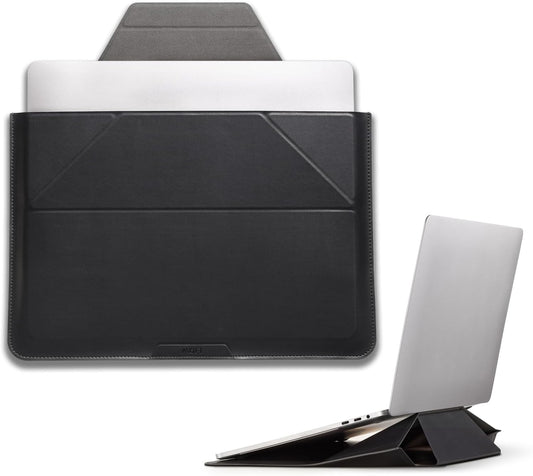 MOFT Laptop Carry Sleeve, 2-in-1 Laptop Bag & Stand for 14" MacBook Air/Pro & Dell/HP/Lenovo/Asus, Stylish Slim Computer Sleeve Bag with Expandable Storage for Computer Accessories, Night Black