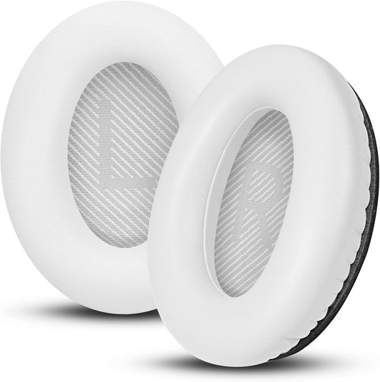 Headphones Replacement Ear Pads, Protein Leather earpad Cushions for Bose Quiet Comfort QC35 Headphones, Replacement Earpads, Softer Memory Foam - White