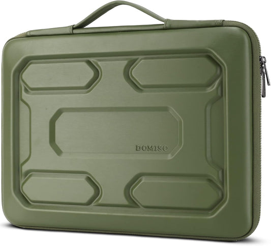 DOMISO 14 inch Laptop Sleeve with Handle Shockproof Computer Bag Waterproof EVA Protective Carrying Case for 14" ThinkPad E480/Yoga 920/13.5" Microsoft Surface Book/HP Pavilion 14 Stream 14, Green