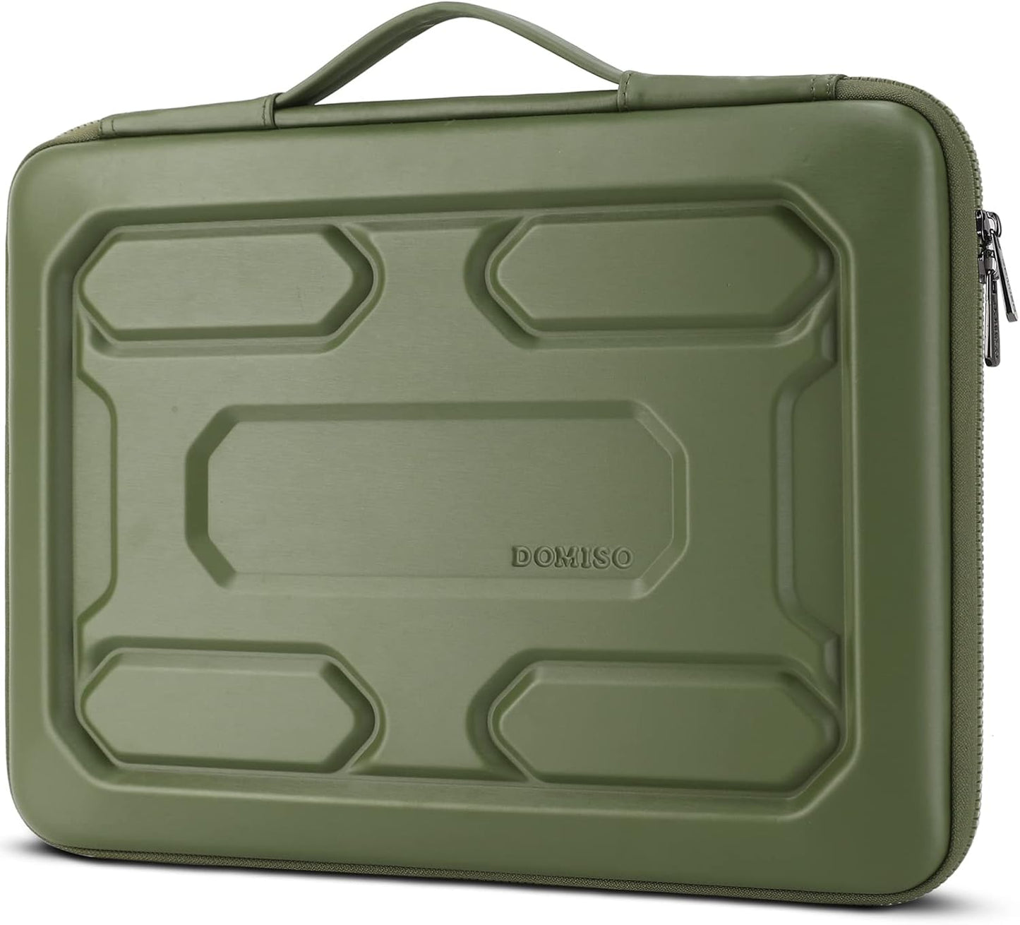 DOMISO 15.6 inch Laptop Sleeve with Handle Shockproof Waterproof EVA Protective Case for 15.6" Yoga 720 IdeaPad 310 320 ThinkPad T570/Legion 5 Gen 6/HP Envy 15/15.6" Notebooks, Green