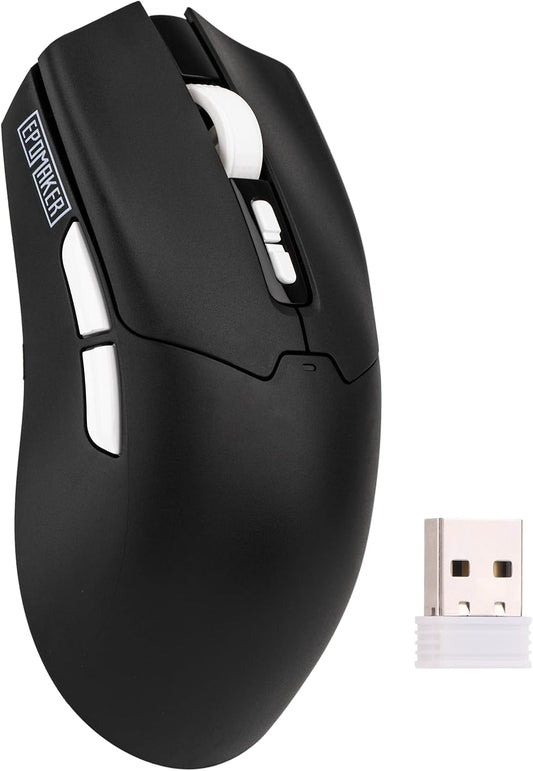 EPOMAKER Click Lite Wireless Gaming Mouse, 800 to 12,000 DPI Adjustable, PAW3311 Sensor, 500mAh, 59g, 2.4G/BT/USB-C Rechargeable Wireless Mouse with 5 Programmable Buttons for PC/Mac/Linux (Black)