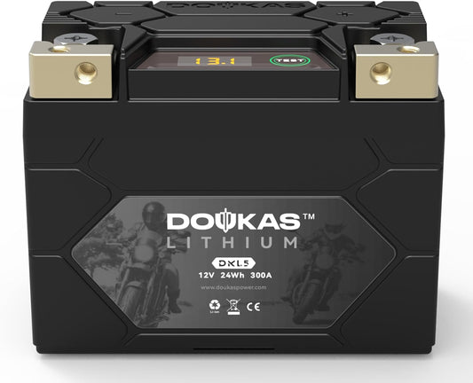 DKL5 300A LiFePO4 Motorcycle Lithium Battery, 12V 2Ah Powersports Battery, Compatible Jet Ski, Quad, Scooter, Generator Battery, Snowmobile