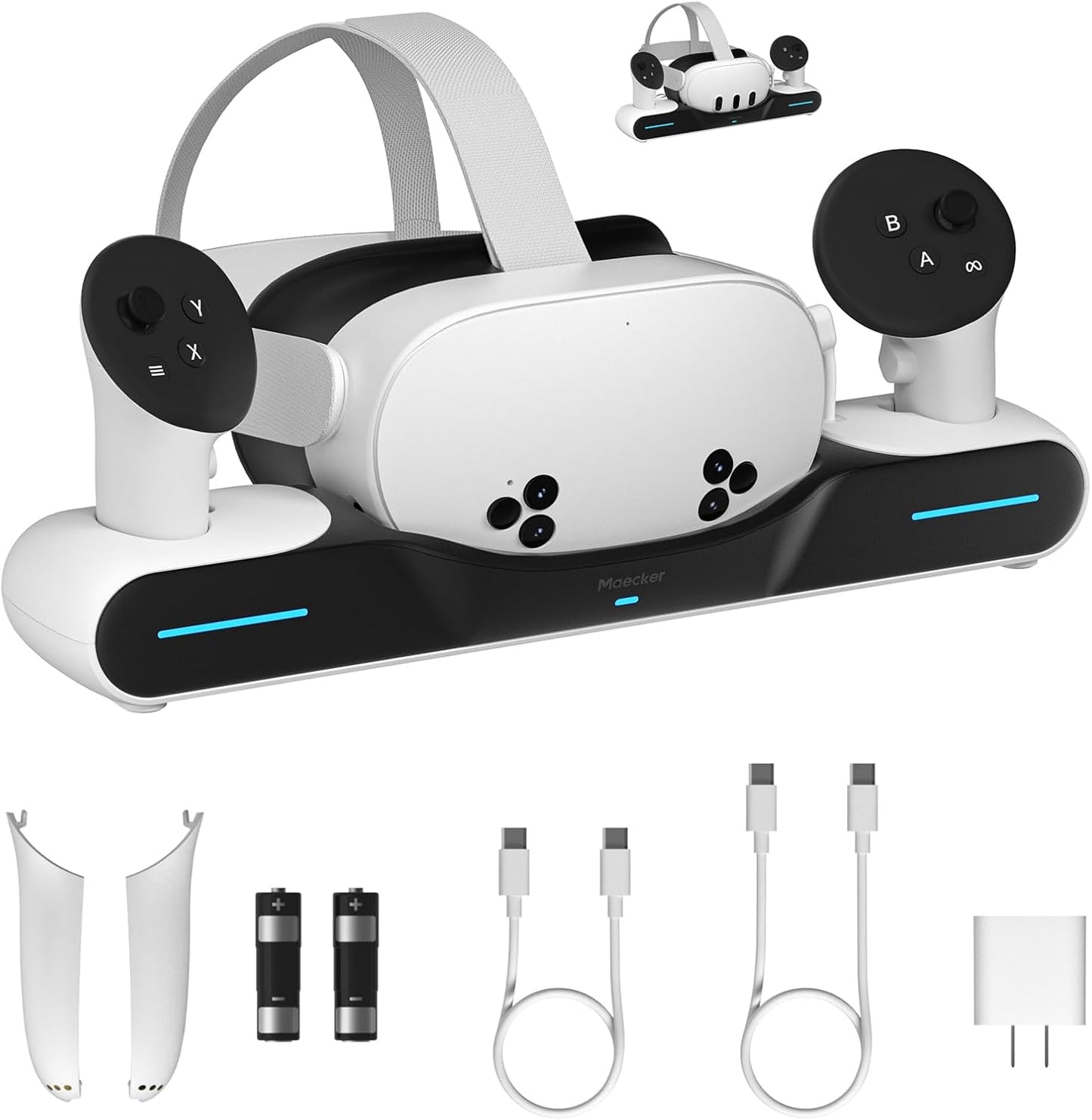 Charging Dock for Meta Quest 3/3S Charging Station Magnetic Charger for Meta Quest 3/3S Accessories Charging Stand