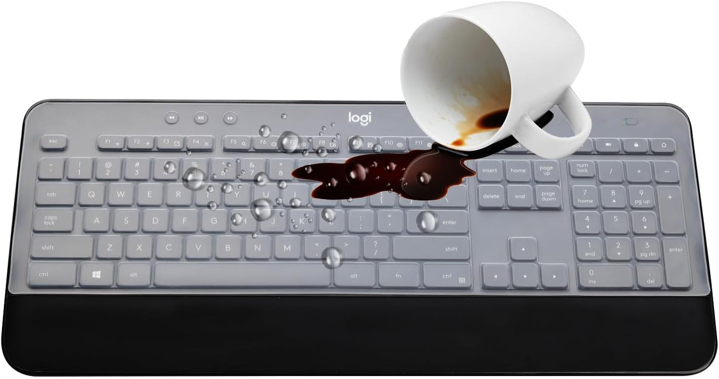 Keyboard Cover Skin for Logitech MK545 MK540 Wireless Keyboard, Logitech MK545 Keyboard Protector, Logitech MK540 Ultra Thin Desktop PC Silicone Clear Keyboard Skin Protector
