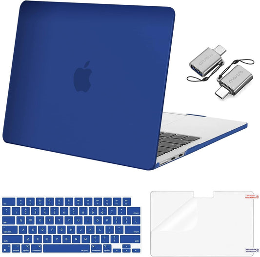 MOSISO Compatible with MacBook Air 13 inch Case 2025 2024 2023 2022 M4 A3240 M3 A3113 M2 A2681, Plastic Hard Shell&Keyboard Cover&Screen Film&Type C for MacBook Air 13.6 inch Case, Royal Blue