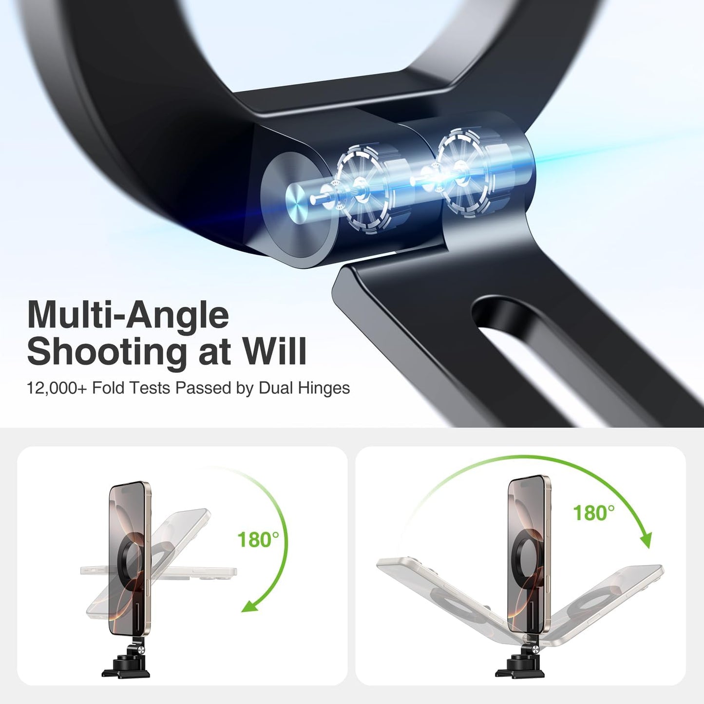 elitehood Aluminum Tripod Phone Mount Adapter for DJI RS 4 Mini, Magnetic Smartphone Tripod Mount with Arca-Standard & Hot Shoe Plate for Camera, Cold Shoe Phone Mount Fit iPhone 16 15 14 Series