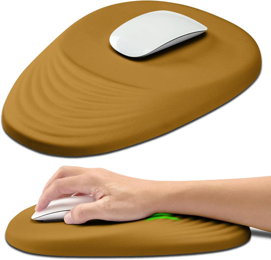 Hokafenle Ergonomic Mouse Pad Wrist Support with Stepped-Wedge Design, Wrist Rest Pain Relief Mousepad Filled with Memory Foam, Carpal Tunnel Mousepad for Wireless Mouse(12x8 inch,Goldenrod)