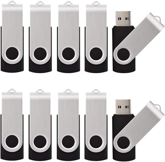 10 Pack 16GB USB Flah Drives Pack USB 2.0 16GB Flash Drive 10 Pack USB Memory Stick-Black