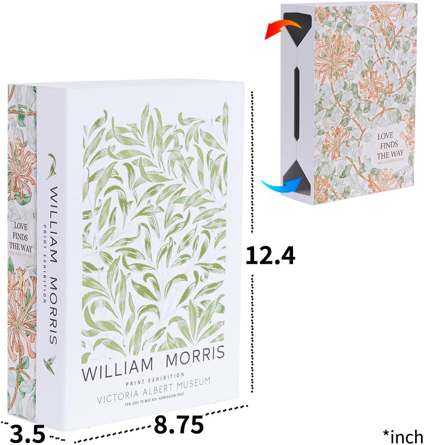 Book Shape Decorative Cable Management Box - Expandable Cable Organizer Box with Magnetic Closure for Home & Office (LoveFinds, Large)